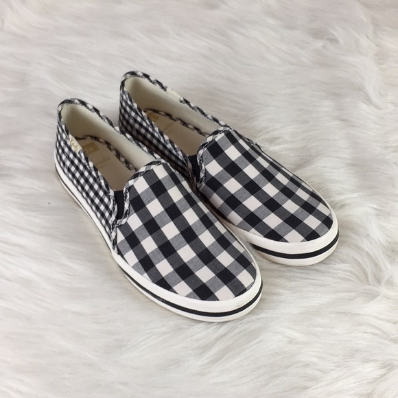 gingham slip ons